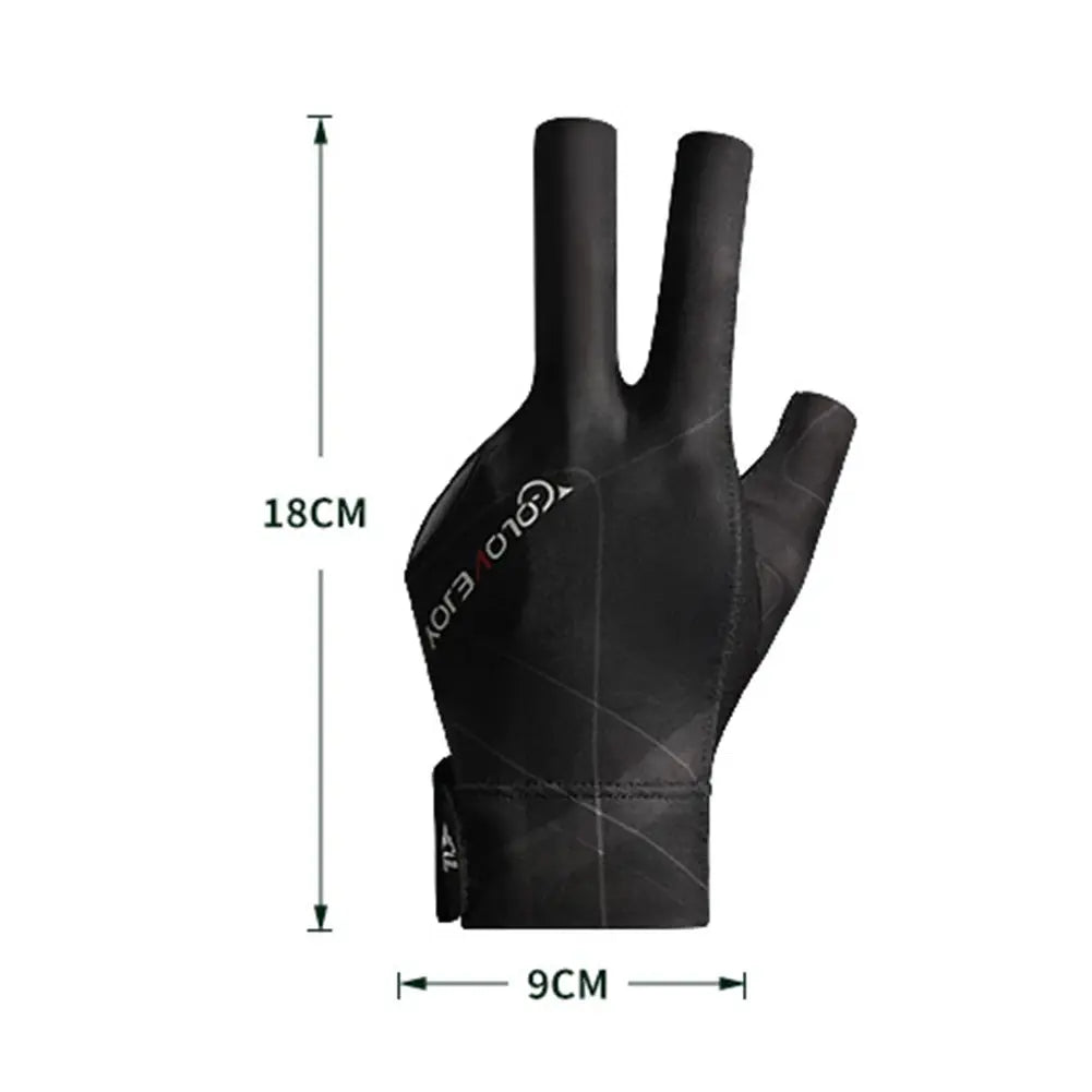 Open Finger Billiard Pool Gloves Adjustable Sticker Polyester Billiard Gloves Portable Lightweight Reusable Training Accessories